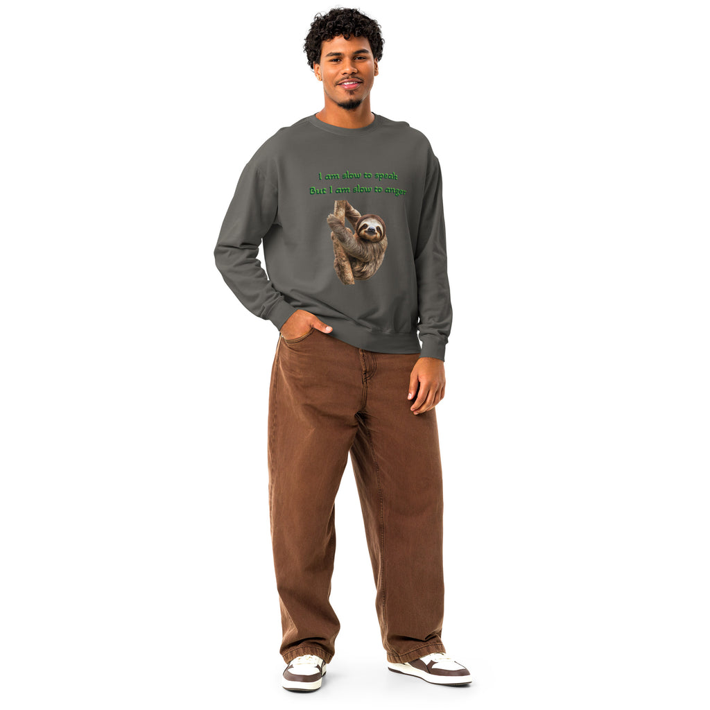 Sloth Unisex garment-dyed fleece crewneck sweatshirt